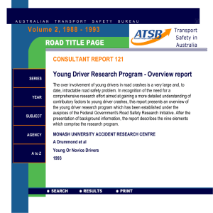 ROAD TITLE PAGE Young Driver Research Program - Overview report