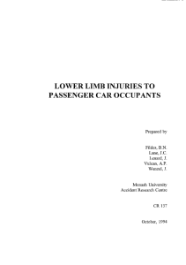 LOWER  LIMB  INJURIES TO PASSENGER  CAR  OCCUPANTS