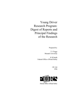 Young Driver Research Program: Digest of Reports and Principal Findings