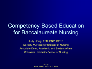 Competency-Based Education for Baccalaureate Nursing