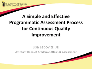 A Simple and Effective  Programmatic Assessment Process  for Continuous Quality  Improvement 