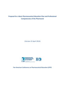 Proposal for a Basic Pharmaceutical Education Plan and Professional  Competencies of the Pharmacist   (Version 22 April 2014)