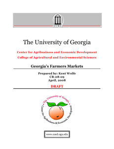 The University of Georgia Georgia’s Farmers Markets DRAFT