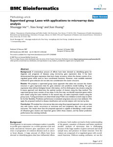 BMC Bioinformatics Supervised group Lasso with applications to microarray data analysis Shuangge Ma*