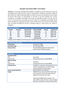 Example Trust Series 2005-1 Term Sheet