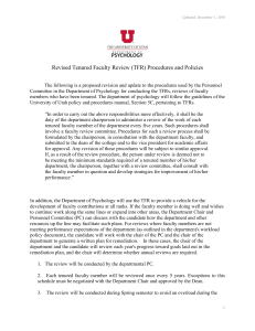 Revised Tenured Faculty Review (TFR) Procedures and Policies