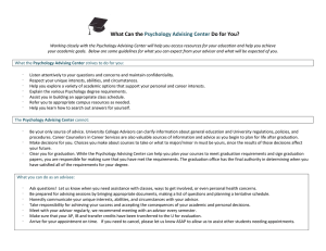 What Can the Do for You? Psychology Advising Center
