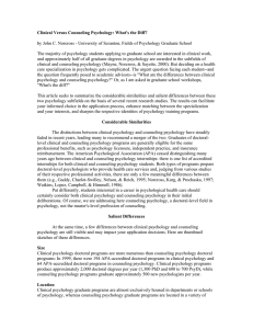 Clinical Versus Counseling Psychology: What's the Diff?