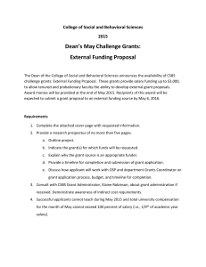 Dean’s May Challenge Grants: External Funding Proposal 2015