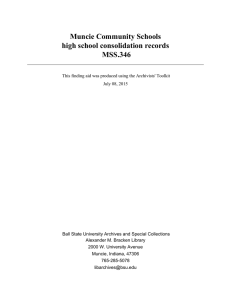 Muncie Community Schools high school consolidation records MSS.346