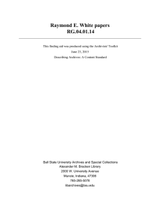 Raymond E. White papers RG.04.01.14