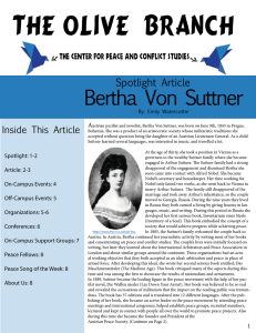 The Olive  Branch Bertha Von Suttner Spotlight Article