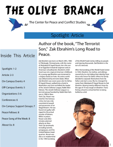 The Olive  Branch Spotlight Article Author of the book, “The Terrorist