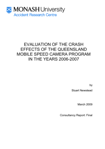 EVALUATION OF THE CRASH EFFECTS OF THE QUEENSLAND MOBILE SPEED CAMERA PROGRAM