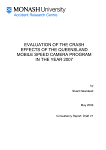 EVALUATION OF THE CRASH EFFECTS OF THE QUEENSLAND MOBILE SPEED CAMERA PROGRAM