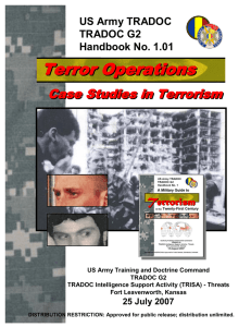 Terror Operations Case Studies in Terrorism US Army TRADOC TRADOC G2
