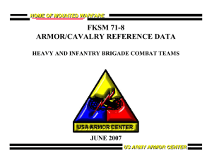 FKSM 71-8 ARMOR/CAVALRY REFERENCE DATA JUNE 2007 HEAVY AND INFANTRY BRIGADE COMBAT TEAMS
