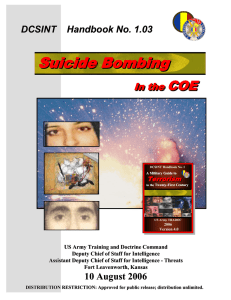 Suicide Bombing COE In the DCSINT    Handbook No. 1.03