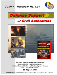 Defense Support Civil Authorities of DCSINT Handbook