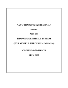 NAVY TRAINING SYSTEM PLAN AIM-9M SIDEWINDER MISSILE SYSTEM (FOR MODELS THROUGH AIM-9M-10)