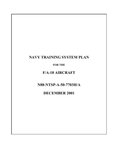NAVY TRAINING SYSTEM PLAN F/A-18 AIRCRAFT N88-NTSP-A-50-7703H/A DECEMBER 2001