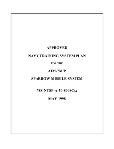 APPROVED NAVY TRAINING SYSTEM PLAN AIM-7M/P SPARROW MISSILE SYSTEM