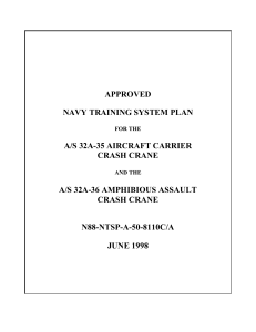 APPROVED NAVY TRAINING SYSTEM PLAN A/S 32A-35 AIRCRAFT CARRIER CRASH CRANE