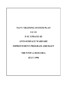 NAVY TRAINING SYSTEM PLAN P-3C UPDATE III ANTI-SURFACE WARFARE IMPROVEMENT PROGRAM AIRCRAFT