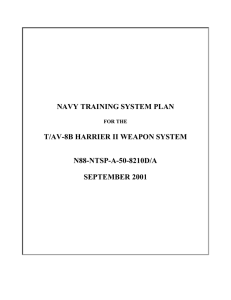 NAVY TRAINING SYSTEM PLAN T/AV-8B HARRIER II WEAPON SYSTEM N88-NTSP-A-50-8210D/A SEPTEMBER 2001