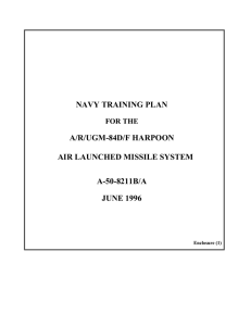 NAVY TRAINING PLAN A/R/UGM-84D/F HARPOON AIR LAUNCHED MISSILE SYSTEM A-50-8211B/A