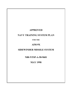 APPROVED NAVY TRAINING SYSTEM PLAN AIM-9X SIDEWINDER MISSILE SYSTEM
