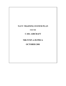 NAVY TRAINING SYSTEM PLAN C-40A AIRCRAFT N88-NTSP-A-50-9901/A OCTOBER 2001
