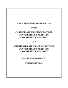 NAVY TRAINING SYSTEM PLAN CARRIER AIR TRAFFIC CONTROL CENTER DIRECT ALTITUDE