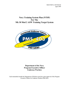 Navy Training System Plan (NTSP) For The Department of the Navy