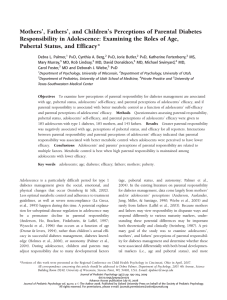 Mothers’, Fathers’, and Children’s Perceptions of Parental Diabetes