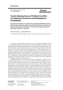 Youths Making Sense of Political Conflict: Considering Protective and Maladaptive Possibilities