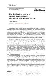 The Study of Diversity in Human Development: Culture, Urgencies, and Perils