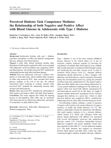 Perceived Diabetes Task Competence Mediates