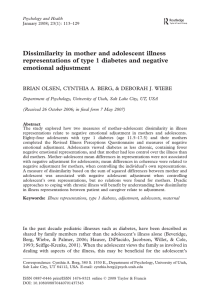 Dissimilarity in mother and adolescent illness emotional adjustment