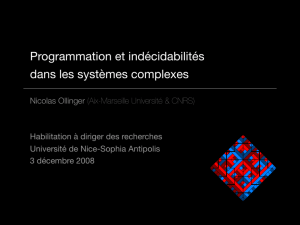 Programmation et indécidabilités dans les systèmes complexes