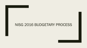 NISG 2016 BUDGETARY PROCESS