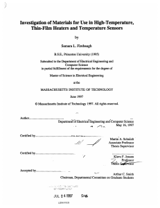 Investigation  of Materials for Use  in High-Temperature, by