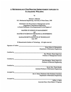 A by METHODOLOGY  FOR PROCESS  IMPROVEMENT  APPLIED TO