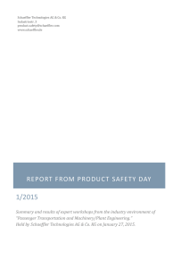 1/2015 REPORT FROM PRODUC T  SAFETY DAY