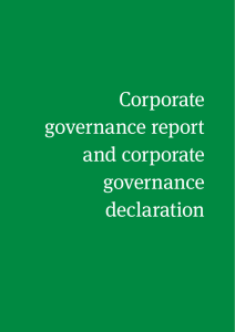 Corporate governance report and corporate governance