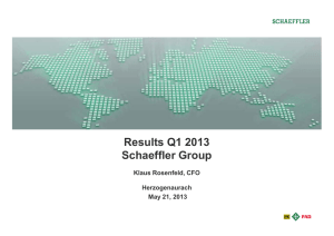 Results Q1 2013 Schaeffler Group Klaus Rosenfeld, CFO Herzogenaurach