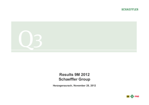Results 9M 2012 Schaeffler Group Herzogenaurach, November 20, 2012