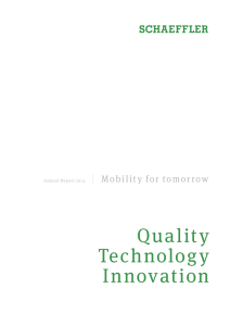 Quality Technology Innovation M obi l it y  for  tomor row