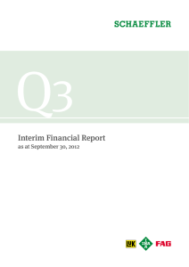 Q 3 Interim Financial Report as at September 30, 2012