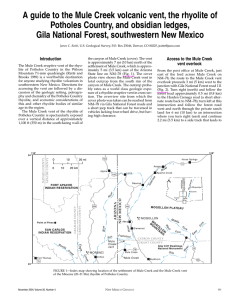 A guide to the Mule Creek volcanic vent, the rhyolite... Potholes Country, and obsidian ledges, Gila National Forest, southwestern New Mexico